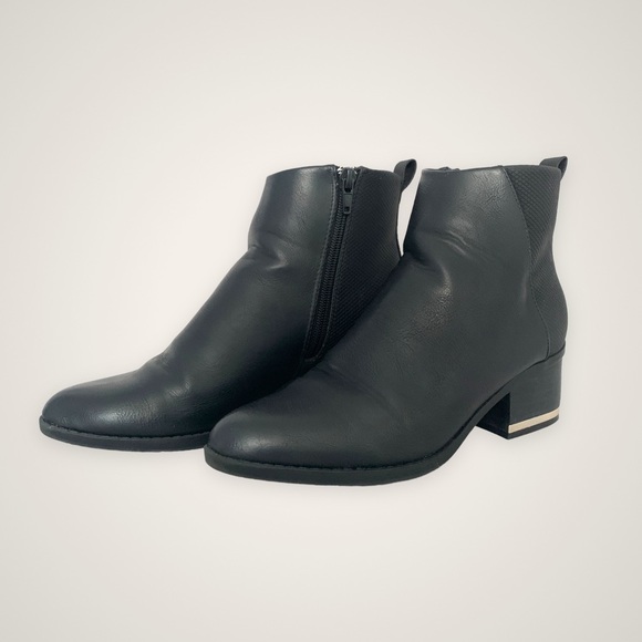 Autumn Fall Chic Wide-ankle Leather Pointed Toe Boots in Black, Silver (US/CA 6) - Picture 5 of 9